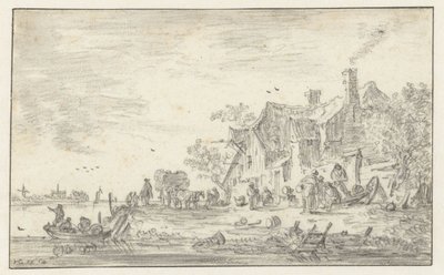 Casa de campo a orillas de un río de Jan van Goyen
