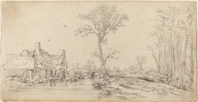 Cabaña junto a un río de Jan van Goyen