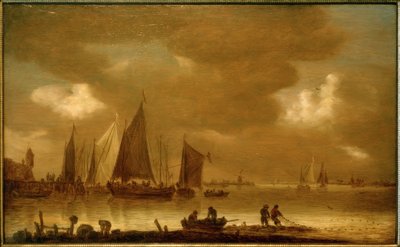 Recogida de la pesca al atardecer de Jan van Goyen