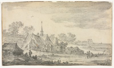 Grupo de edificios en una costa de Jan van Goyen