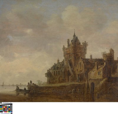 Paisaje fluvial con un castillo de Jan van Goyen