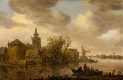 Vista del río con la iglesia y la casa de campo de Jan van Goyen