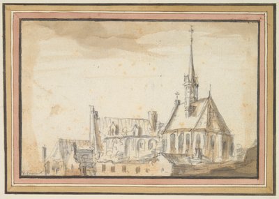 Vista de una iglesia y otros edificios de Jan van Goyen
