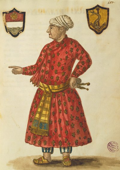 Antonio Manunzio en la región de Mughal, grabado de Jan van Grevenbroeck