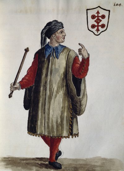 Vestido carrarese, acuarela de La ropa veneciana, de casi todas las edades diligentemente recopilada y pintada en el siglo XVIII, por Jan van Grevenbroeck o Giovanni Grevembroch, Italia de Jan van Grevenbroeck