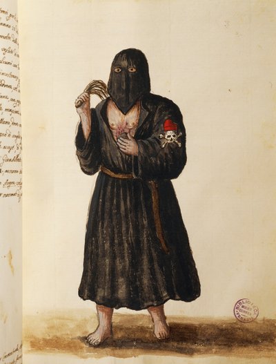Cofradía de Penitentes, acompañando el cortejo fúnebre de ciudadanos importantes a la Basílica de San Marcos en Venecia, Volumen II, f 89 de Jan van Grevenbroeck