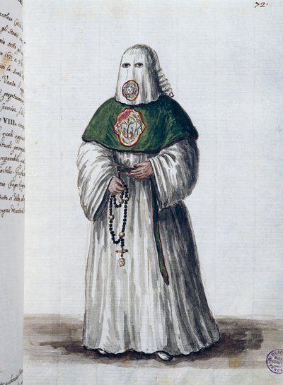 Cofradía del sufragio de Cristo, fundada en la Iglesia de San Giovanni in Oleo en Venecia, amalgamada con la Cofradía de San Rocco en Roma en 1621, Volumen II f 72, por Giovanni di Grevembroch de Jan van Grevenbroeck