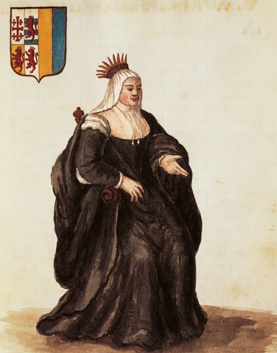 Retrato de Caterina Cornaro, por Giovanni Grevembroch, grabado de Jan van Grevenbroeck