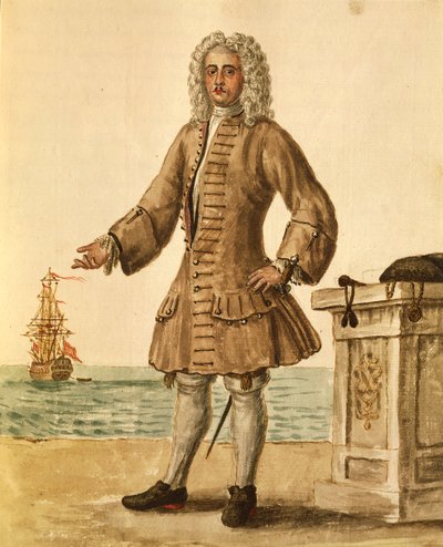 Capitán de Barco de la República Veneciana, Gli Abiti de Veneziani, del libro ilustrado de trajes de Jan van Grevenbroeck