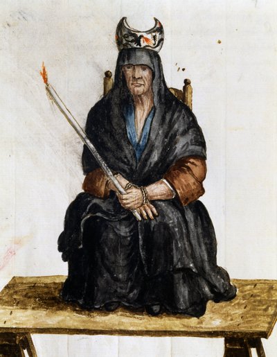 Hechicera, ilustración de Trajes de venecianos de casi todas las épocas, recopilados y pintados diligentemente en el siglo XVIII, Giovanni di Grevembroch (1731-1807) de Jan van Grevenbroeck