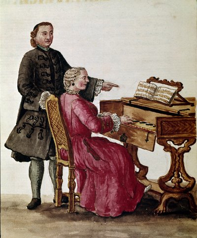 El cantante (El cantante de ópera tocando el piano) de Jan van Grevenbroeck