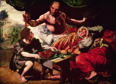 Isaac bendiciendo a Jacob de Jan van Hemessen