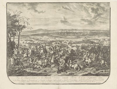 Ontzet van Turijn, 1706 Vista y representación de la batalla dada ante Turín el 7 de septiembre de 1706 (título sobre objeto) de Jan van Huchtenburg