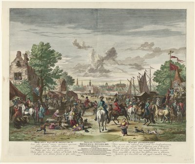 Mercado de caballos, c. 1702
Mercatus Equorum Bellicorum / Mercado de caballos de Mavors (título en el objeto) de Jan van Huchtenburg
