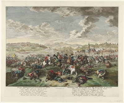 Batalla ecuestre en el norte de Italia, c. 1702-1703
Pugna Germanorum et Gallorum in Italia / Battle of the Germans with the French in Italien (título en el objeto) de Jan van Huchtenburg