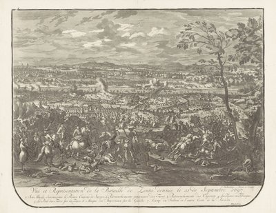 Escoria bij Senta, 1697 Vista y representación de la batalla de Zenta, dada el 11 de septiembre de 1697 (título sobre objeto) de Jan van Huchtenburg
