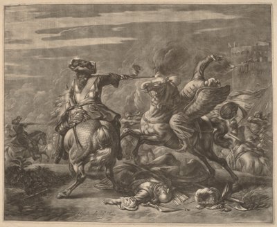 Un Jinete Disparando a un Turco desde su Caballo de Jan van Huchtenburgh