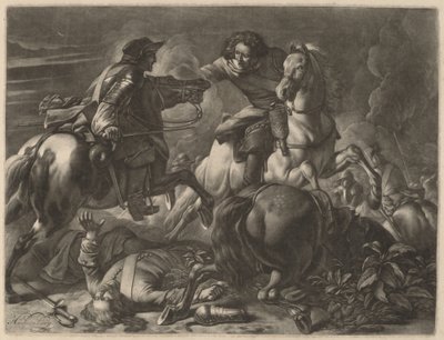 Dos jinetes luchando de Jan van Huchtenburgh
