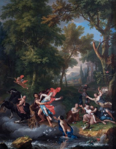 La violación de Proserpina (óleo sobre tabla de roble) de Jan van Huysum