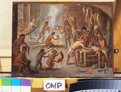Indios como caníbales de Jan van Kessel