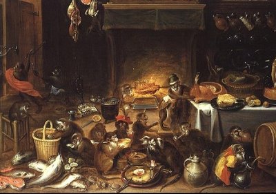Monos festejando de Jan van Kessel the Elder