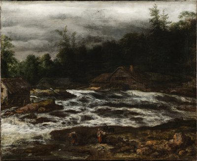 Paisaje montañoso con cascada de Jan van Kessel d.Æ.