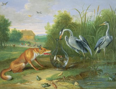 La garza y el zorro, 1661 de Jan van Kessel the Elder