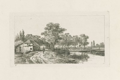 paisaje con barco amarrado Áreas de Utrecht (título de la serie) de Jan van Lokhorst