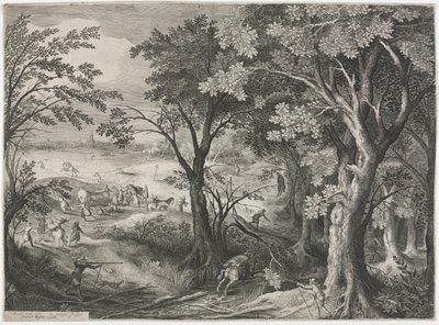 Landscape with Travelers Attacked by a Gang of Robbers de Jan van Londerseel
