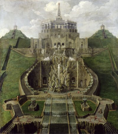 Vista desde las cuencas de Riesenkopf hasta el octágono, después de 1716 de Jan van Nickelen