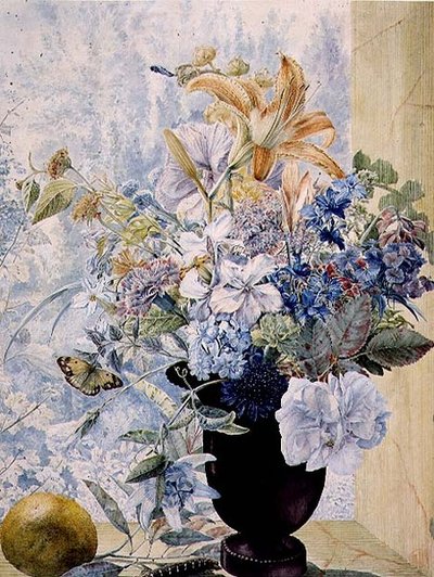 Jarrón de flores mixtas en una ventana de Jan van Os