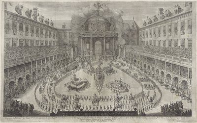 Carrusel en el Hofburg de Viena Ballet a caballo con motivo de la boda del emperador Leopoldo I y Margarita Teresa de España (título de serie) de Jan van Ossenbeeck