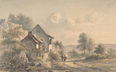 Escena de pueblo con figuras de Jan van Ravenswaay
