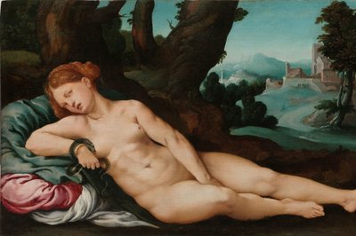 La Cleopatra moribunda de Jan van Scorel (attributed to)