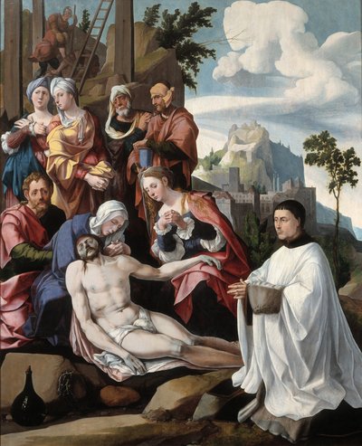 Lamentación de Cristo con un donante de Jan van Scorel