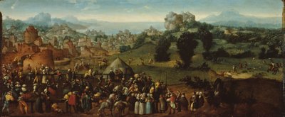 Paisaje con Torneo y Cazadores de Jan van Scorel