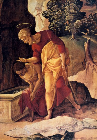 El apóstol Felipe bautizando al eunuco (detalle) de Jan van Scorel