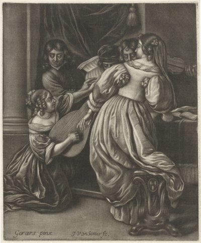 Compañía de música alrededor de una mesa de Jan van Somer