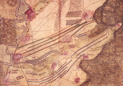 Plano de la batalla de Blenheim, c.1705 (litografia en color) de Jan van Vianen