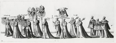 Armas imperiales en el cortejo fúnebre del Emperador Carlos V, 1559 de Jan van and Doetechum Doetechum the elder