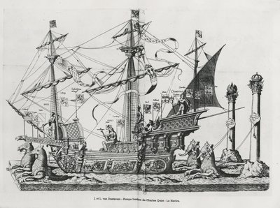 Vasija triunfal en el cortejo fúnebre del Emperador Carlos V, 1559 de Jan van and Doetechum Doetechum the elder
