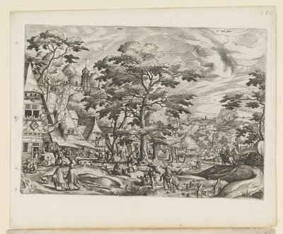 Paisaje con escena de pueblo de Jan van and Doetechum Lucas van and Bol Hans Doetechum the elder