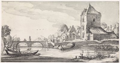 Pueblo ribereño Plaisante paisajes y entretenidos poemas (título de la serie) de Jan van de Velde (II)