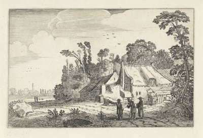 Cifras en un camino rural en una granja Paisajes (título de la serie) Amenissimae aliquot requculae (título de la serie) de Jan van de Velde (II)