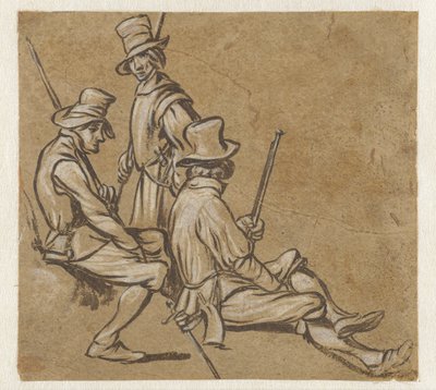 Grupo de tres soldados de Jan van de Velde (II)