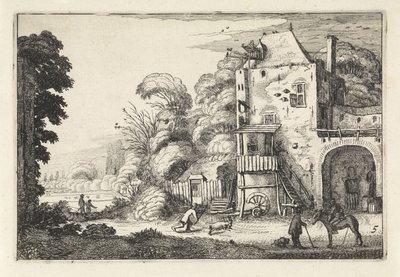 Posada en un paisaje Paisajes (título de la serie) Amenissimae aliquot requculae (título de la serie) de Jan van de Velde (II)