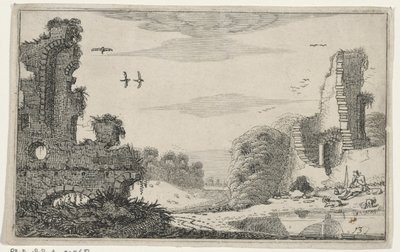 Herder bij een ruina Ruinas (título de la serie) (título de la serie) de Jan van de Velde (II)