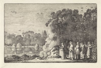 paisaje con mercurio y herse Paisajes (título de la serie) Amenissimae aliquot requculae (título de la serie) de Jan van de Velde (II)