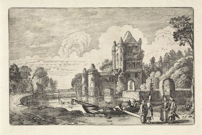 Paisaje con la puerta de Amsterdam en Haarlem Paisajes (título de la serie) Amenissimae aliquot requculae (título de la serie) de Jan van de Velde (II)