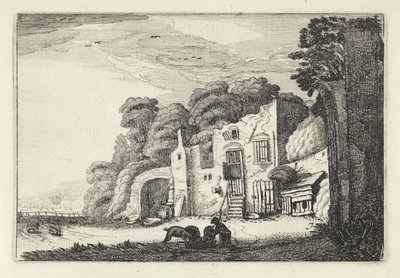 Paisaje con el hijo pródigo con los cerdos Paisajes (título de la serie) Amenissimae aliquot requculae (título de la serie) de Jan van de Velde (II)